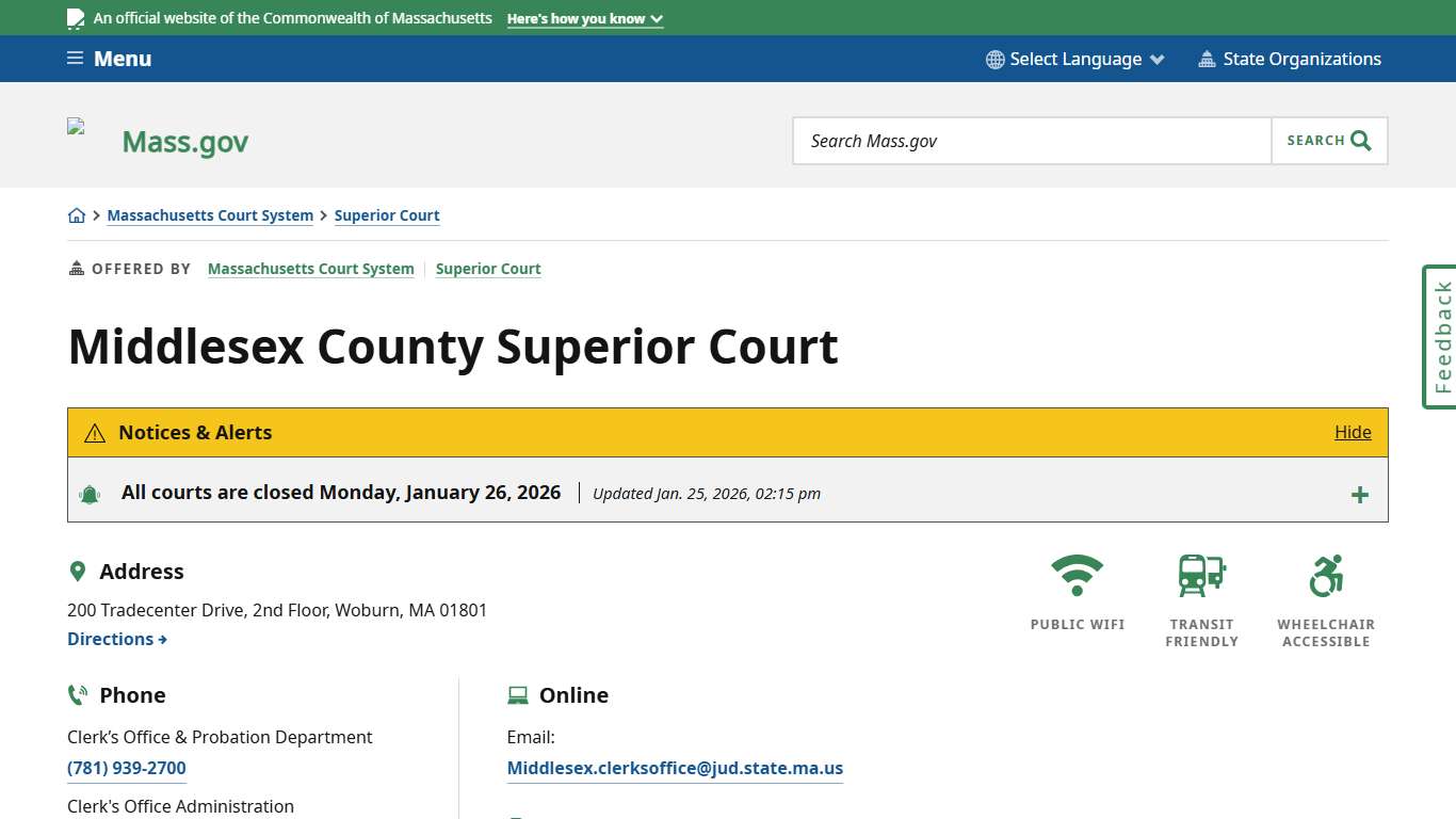 Middlesex County Superior Court Mass.gov