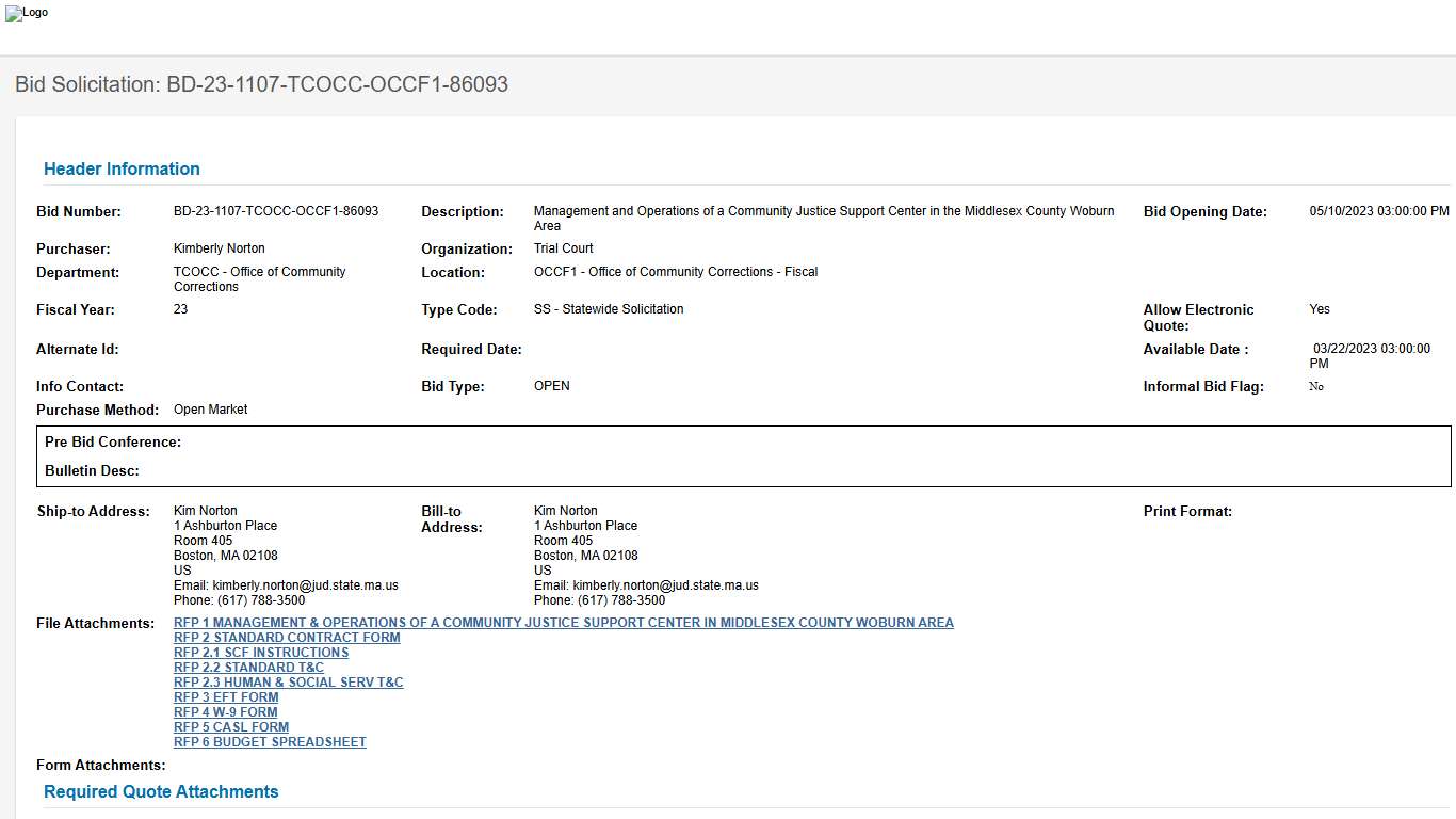 COMMBUYS - Bid Solicitation