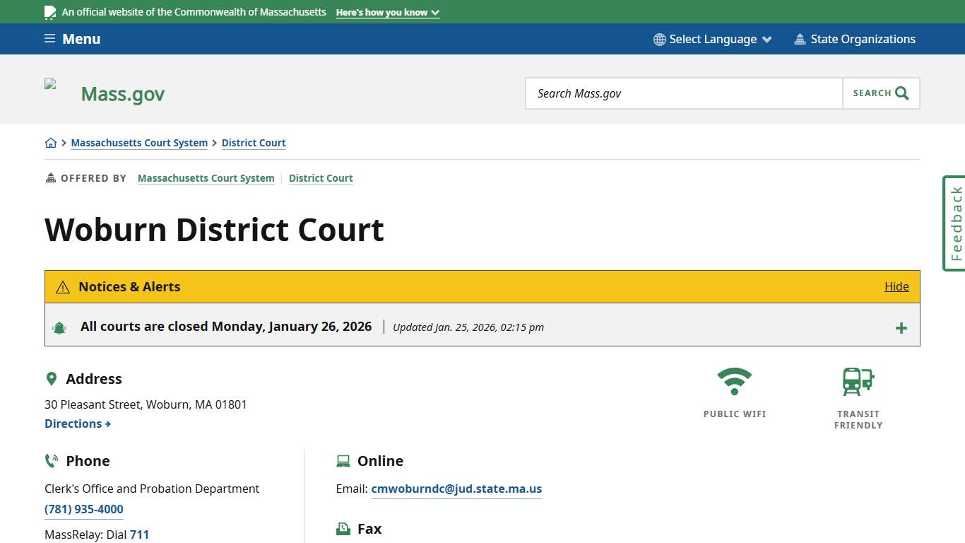 Woburn District Court Mass.gov